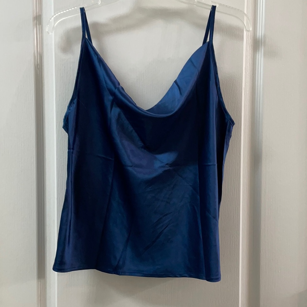 Blue Satin Tank